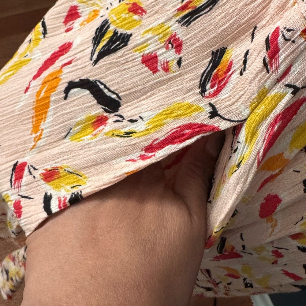 Market & Spruce Pink Floral Smocked Midi Dress with Yellow & Black Accents - Picture 5 of 6
